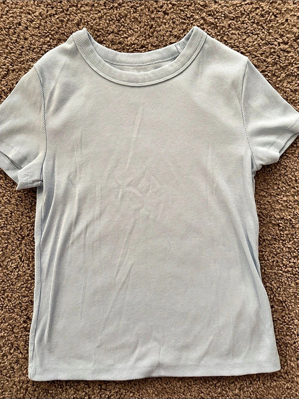 Old Navy Snug Crew-Neck Ribbed T-Shirt Ribbed Short Sleeve Tee Gray Size Medium